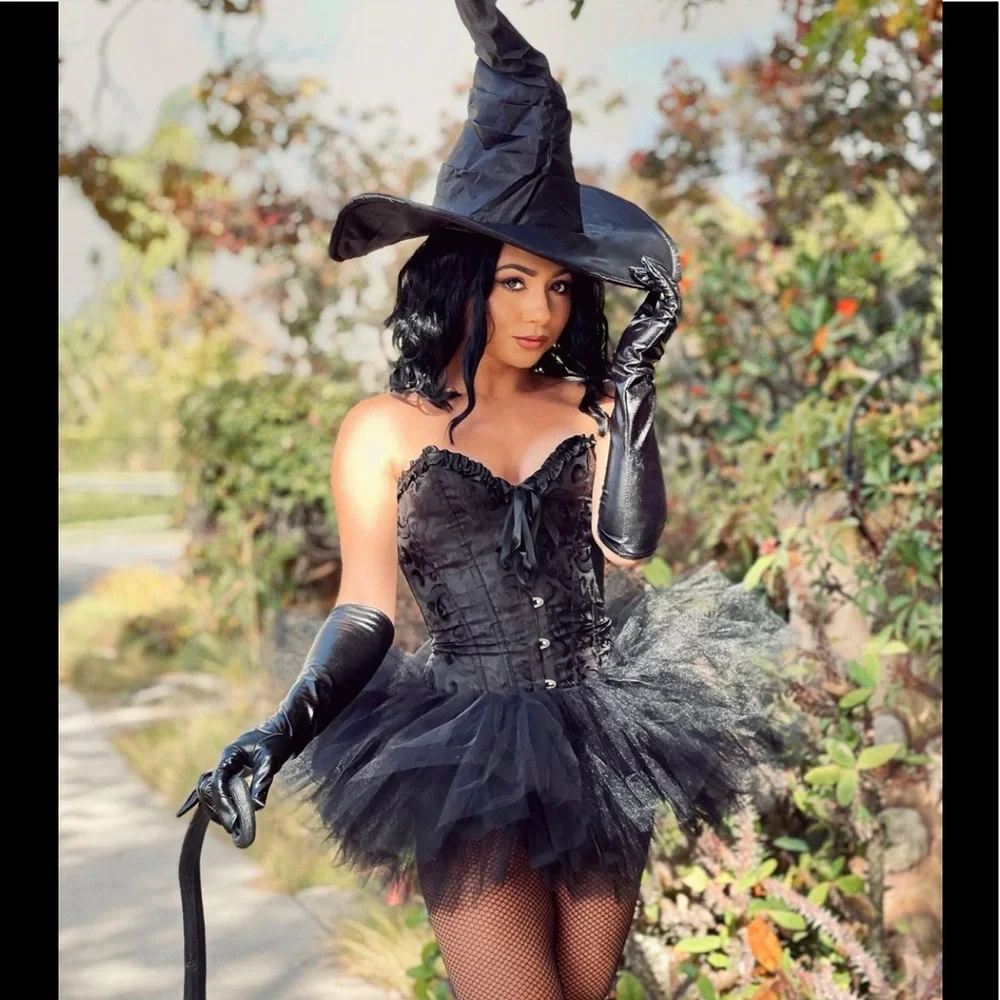 FA Latex Cosplay Black Long Gloves
